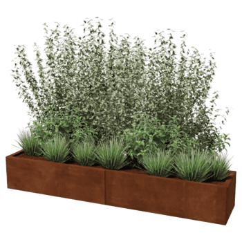 Corten steel planter Texas xxl 200 x 40 cm