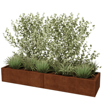 Corten steel planter Texas xxl 200 x 50 cm