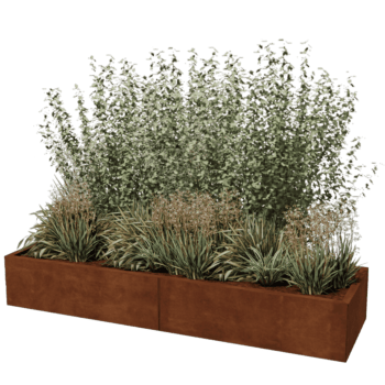 Corten steel planter Texas xxl 200 x 60 cm