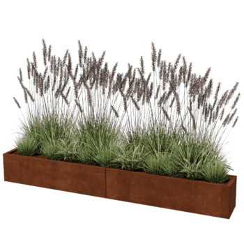 Corten steel planter Texas xxl 240 x 30 cm