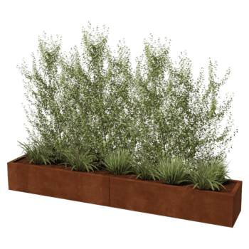Corten steel planter Texas xxl 240 x 40 cm