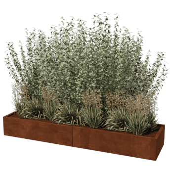 Corten steel planter Texas xxl 240 x 60 cm