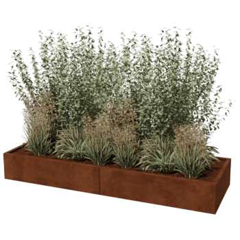 Corten steel planter Texas xxl 240 x 80 cm