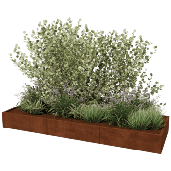 Corten steel planter Texas xxl 300 x 100 cm