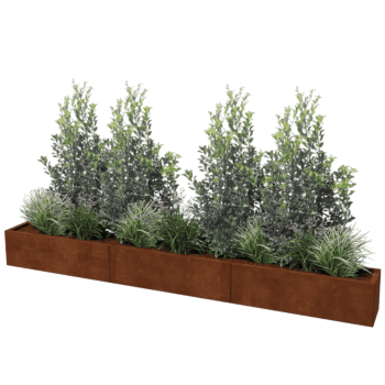 Corten steel planter Texas xxl 300 x 30 cm