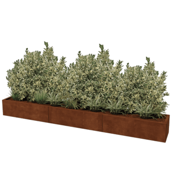 Corten steel planter Texas xxl 300 x 40 cm