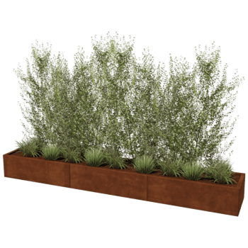 Corten steel planter Texas xxl 300 x 50 cm