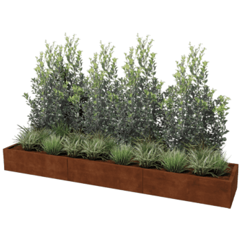 Corten steel planter Texas xxl 300 x 60 cm