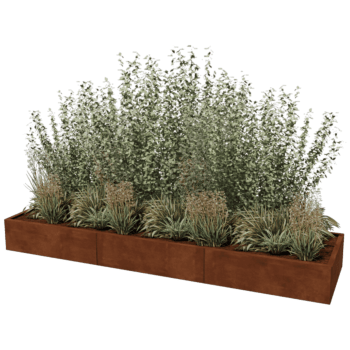 Corten steel planter Texas xxl 300 x 80 cm