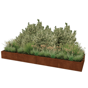 Corten steel planter Texas xxl 320 x 100 cm