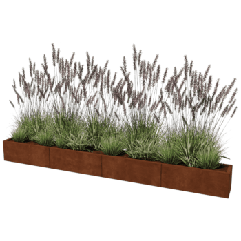 Corten steel planter Texas xxl 320 x 30 cm