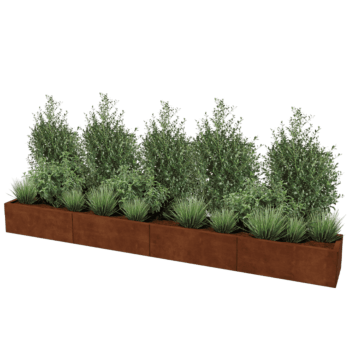 Corten steel planter Texas xxl 320 x 40 cm