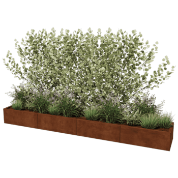 Corten steel planter Texas xxl 320 x 50 cm