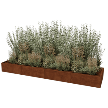 Corten steel planter Texas xxl 320 x 80 cm