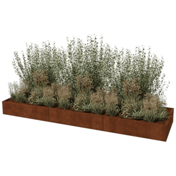 Corten steel planter Texas xxl 360 x 100 cm