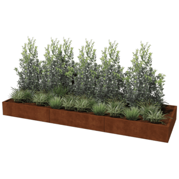 Corten steel planter Texas xxl 360 x 120 cm