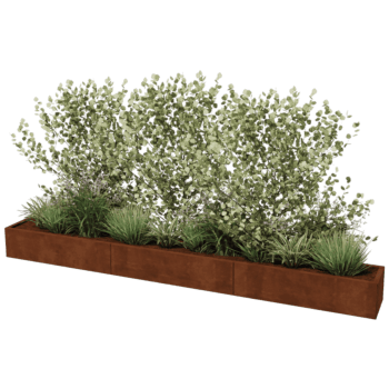 Corten steel planter Texas xxl 360 x 40 cm