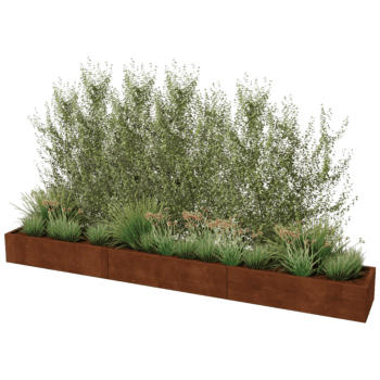 Corten steel planter Texas xxl 360 x 50 cm