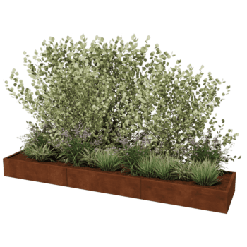 Corten steel planter Texas xxl 360 x 80 cm