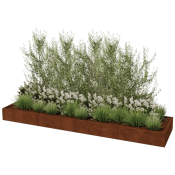 Corten steel planter Texas xxl 400 x 100 cm