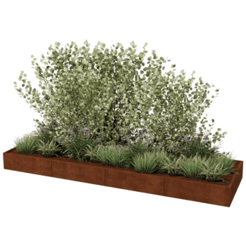 Corten steel planter Texas xxl 400 x 120 cm