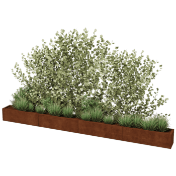 Corten steel planter Texas xxl 400 x 30 cm