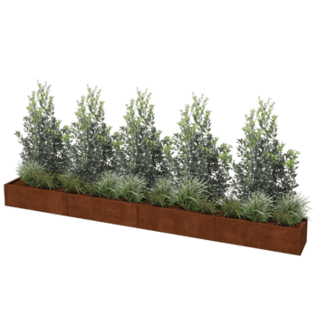 Corten steel planter Texas xxl 400 x 40 cm
