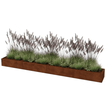 Corten steel planter Texas xxl 400 x 50 cm