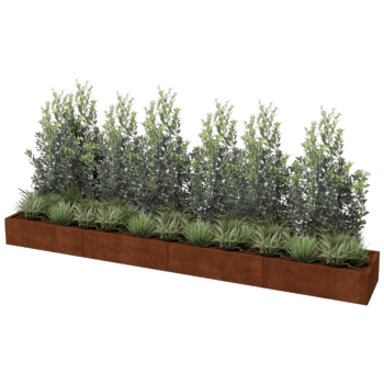 Corten steel planter Texas xxl 400 x 60 cm