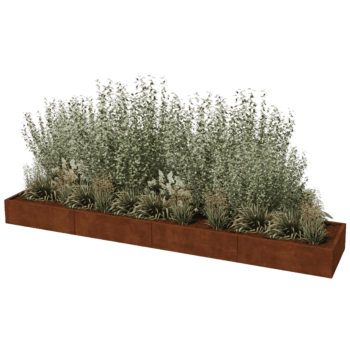 Corten steel planter Texas xxl 400 x 80 cm