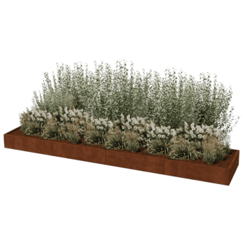 Corten steel planter Texas xxl 480 x 100 cm