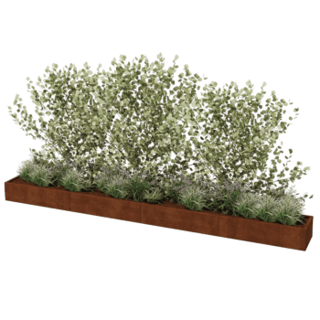 Corten steel planter Texas xxl 480 x 50 cm