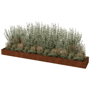 Corten steel planter Texas xxl 480 x 80 cm