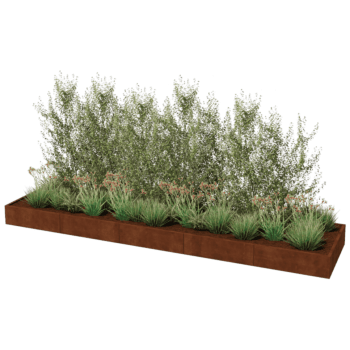 Corten steel planter Texas xxl 500 x 120 cm