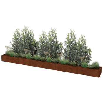 Corten steel planter Texas xxl 500 x 50 cm