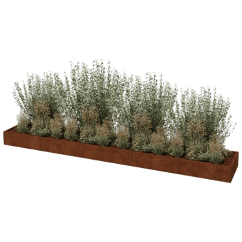 Corten steel planter Texas xxl 500 x 80 cm