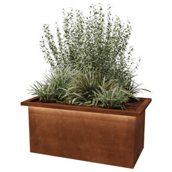 Corten steel welded planters Alabama with LED 100 x 50 x 50 cm