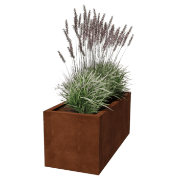Corten steel welded planters Montana 120 x 50 x 50 cm