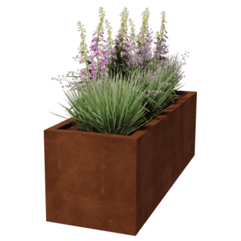 Corten steel welded planters Montana 150 x 50 x 50 cm