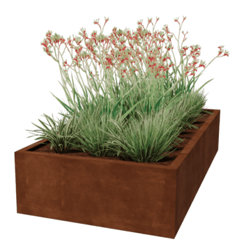 Corten steel welded planters Montana 200 x 100 x 40 cm