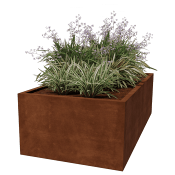 Corten steel welded planters Montana 200 x 100 x 60 cm