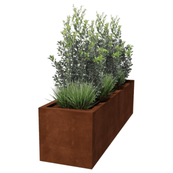 Corten steel welded planters Montana 200 x 50 x 50 cm