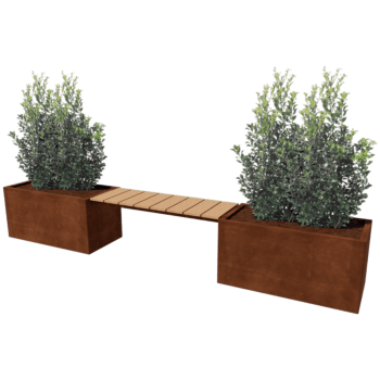 Corten steel planter with bench Vegas Texas