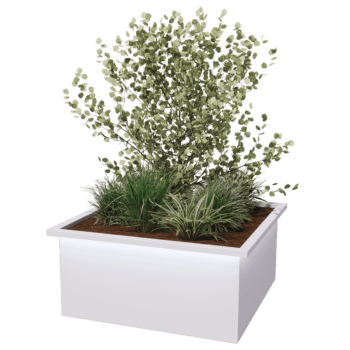 Powder coated welded planters Alabama with LED 100 x 100 x 50 cm
