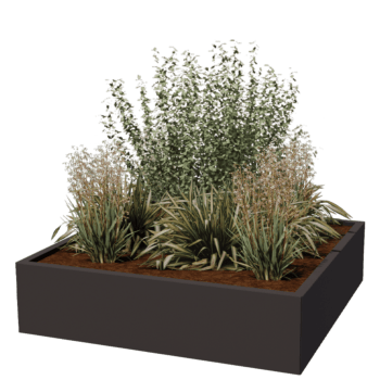 Powder coated steel planter Miami 120 x 120 cm