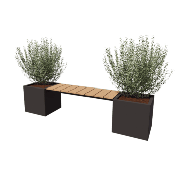 Powder coated steel planter with bench Vegas Miami