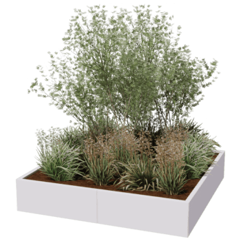 Powder coated steel planter Miami xxl 160 x 160 cm
