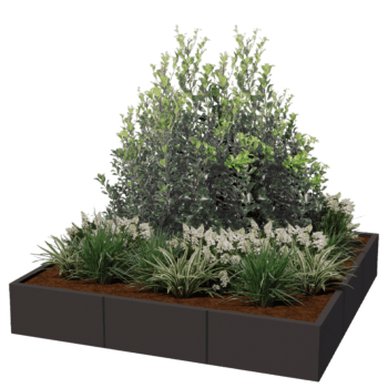 Powder coated steel planter Miami xxl 180 x 180 cm