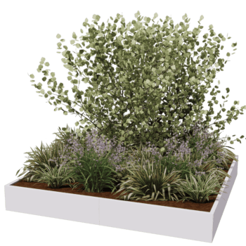 Powder coated steel planter Miami xxl 240 x 240 cm