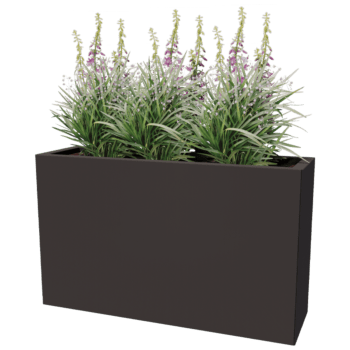 Powder coated steel planter Texas 30 x 100 cm